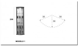 Vitrina rincón Clásica con leds Ref H10028