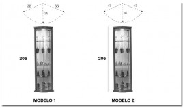 Vitrina rincón Clásica con leds Ref H10034