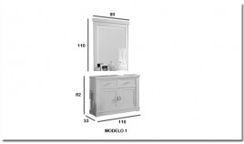 Conjunto taquillón y espejo Ref H10128