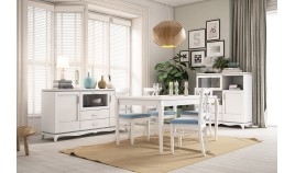 Mesa de Comedor fija fabricada en madera de Pino Ref JI10004