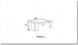 Mesa de Comedor fija fabricada en madera de Pino Ref JI10004
