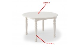 Mesa de Comedor redonda Extensible fabricada en madera de Pino Ref MCJI10015