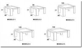 Mesa de Comedor fija fabricada en madera de Pino Ref JI10016