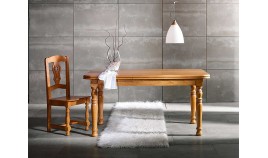Mesa de Comedor Extensible fabricada en madera de Pino con patas torneadas Ref JI10021