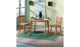 Mesa de Comedor redonda Extensible fabricada en madera de Pino Ref JI10013