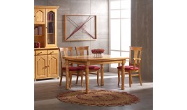 Mesa de Comedor Extensible fabricada en madera de Pino con patas torneadas Ref JI10021