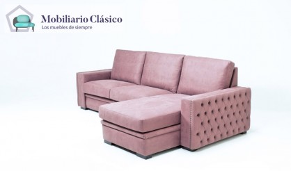 Sofá clásico chaiselongue o rinconera disponible tambien en 4, 3, 2 y 1 Plazas Ref MCPT13000n en 4, 3, 2 y 1 Plazas