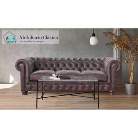 Sofá Chester con capitone y tachuelas en 3, 2 y 1 Plazas, disponible tambien con rinconera Ref MCPT27300