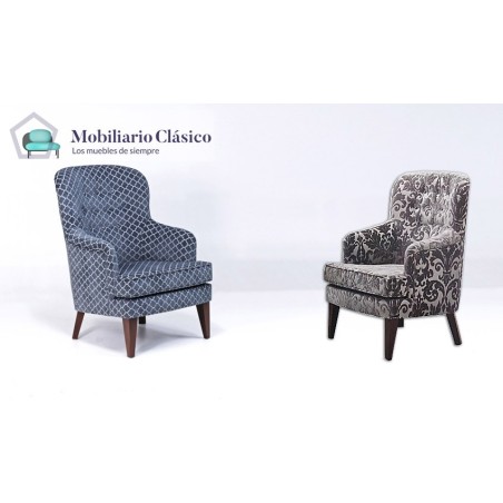 Butaca Clásica con patas de madera de haya Ref MCPT35000