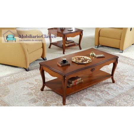 Mesa de Centro Clásica opción tapa cristal Ref MCH10017