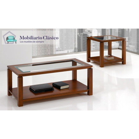 Mesa de Centro elegante con opción tapa madera o cristal Ref H10082