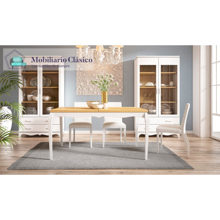 Mesa de Comedor Extensible fabricada en madera de Pino Ref MCJI10007