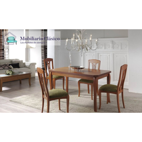 Mesa de Comedor extensible clásica en madera de Haya Ref MCR77000