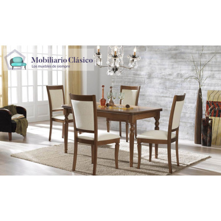 Mesa de Comedor extensible clásica en madera de Haya Ref MCR75000