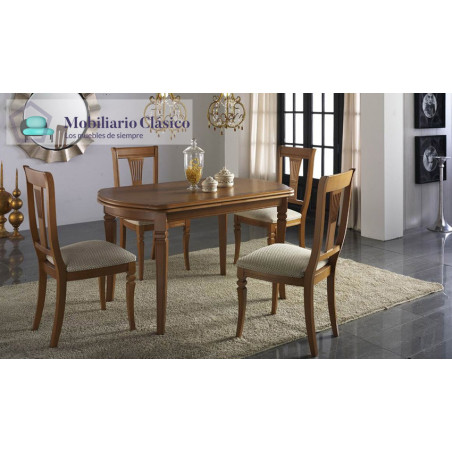 Mesa de Comedor extensible clásica en madera de Haya Ref MCR76000