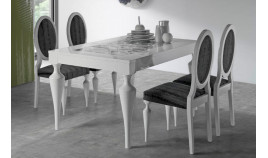 Mesa de Comedor extensible en madera de Haya con tapa cristal o madera Ref MCR45000