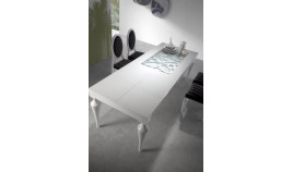 Mesa de Comedor extensible en madera de Haya con tapa cristal o madera Ref MCR45000