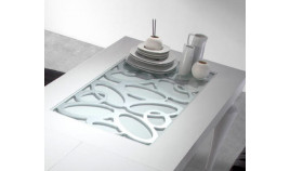 Mesa de Comedor extensible en madera de Haya con tapa cristal o madera Ref MCR45000