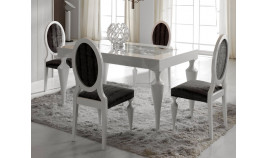 Mesa de Comedor extensible en madera de Haya con tapa cristal o madera Ref MCR45000