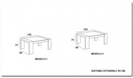 Mesa de Comedor extensible con patas en madera de Haya Ref MCR55000