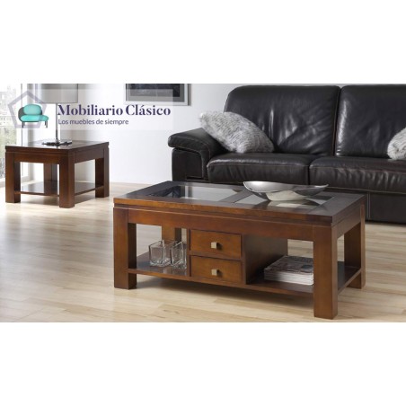 Mesa de centro con posibilidad de tapa en madera o cristal Ref MCR35000
