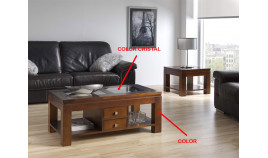 Mesa de centro elevable con posibilidad de tapa en madera o cristal Ref MCR36000