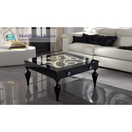 Mesa de centro con posibilidad de tapa en madera o cristal Ref MCR10000