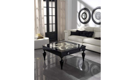 Mesa de centro elevable con posibilidad de tapa en madera o cristal Ref MCR11000