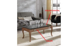 Mesa de Centro con tapa de cristal con posibilidad de tapa serigrafiada Ref MCR19000