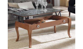 Mesa de Centro elevable con tapa de cristal con posibilidad de tapa serigrafiada Ref MCR20000