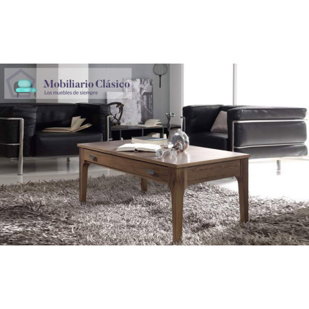 Mesa de centro con posibilidad de tapa en madera o cristal Ref MCR13000