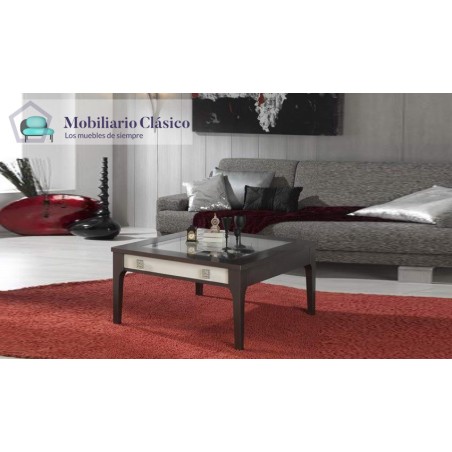 Mesa de centro con posibilidad de tapa en madera o cristal Ref MCR13000