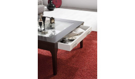 Mesa de centro elevable con posibilidad de tapa en madera o cristal Ref MCR16000