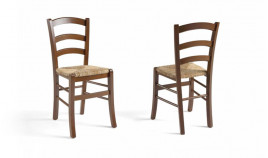 Silla rustica fabricada en madera de haya y con asiento de enea Ref MCR172000