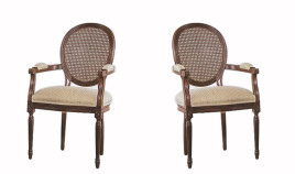 Sillón clásico de comedor fabricado en madera de haya con respaldo rejilla o tapizado a elegir Ref MCBU29000