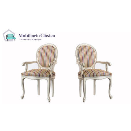 Sillón clásico fabricado en madera de haya con respaldo rejilla o tapizado a elegir Ref MCBU25000