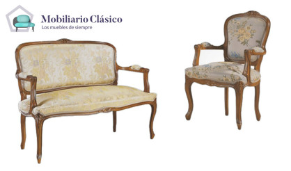 Sofá y sillón tapizado fabricado en madera Ref MCBU78000