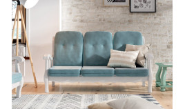 MCJI10033 Sofá estilo provenzal fabricado en madera de pino disponible en 3, 2 y 1 Plazas