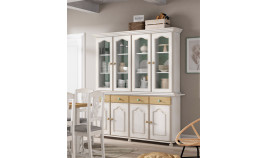 Aparador con vitrina fabricado en madera de Pino Ref MCJI10038