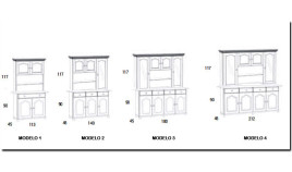 Aparador con librería fabricado en madera de Pino Ref MCJI10039