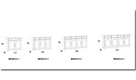 Aparador provenzal en madera de Pino en diferentes tamaños Ref MCJI10040