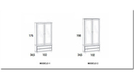 Vitrina provenzal fabricada en madera de Pino