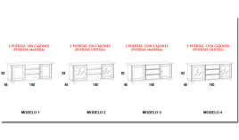 Mueble televisión provenzal fabricado en madera