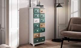 Mueble con cajones estilo provenzal fabricado en madera de Pino Ref MCJI10047
