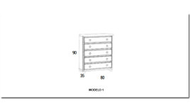 Taquillón con cajones estilo provenzal fabricado en madera Ref MCJI10049