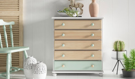 Taquillón con cajones estilo provenzal fabricado en madera Ref MCJI10049