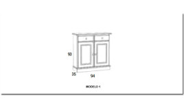 Taquillón estilo provenzal fabricado en madera de Pino Ref MCJI10050