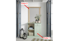 Taquillón con espejo estilo provenzal fabricado en madera de Pino Ref MCJI10051