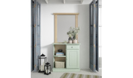 Taquillón con espejo estilo provenzal fabricado en madera de Pino Ref MCJI10051