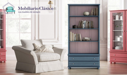 Librero provenzal fabricado en madera de Pino Ref MCJI10044